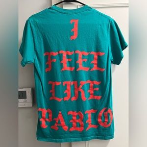 KANYE WEST LIFE OF PABLO TOUR SHIRT / teal orange color way / size small